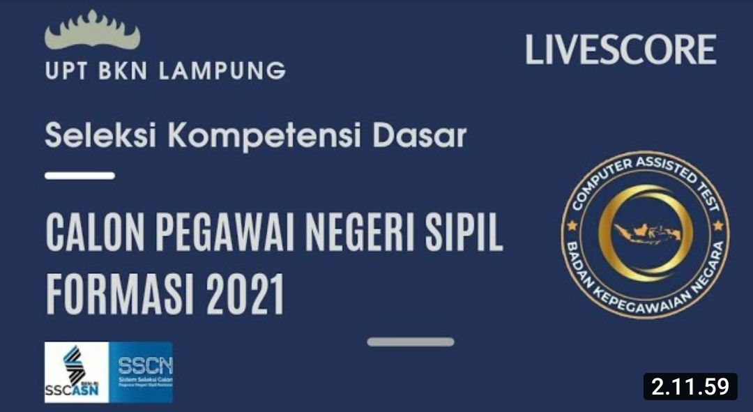 Cek Link Live Score SKD CPNS 2021 BKN Lampung