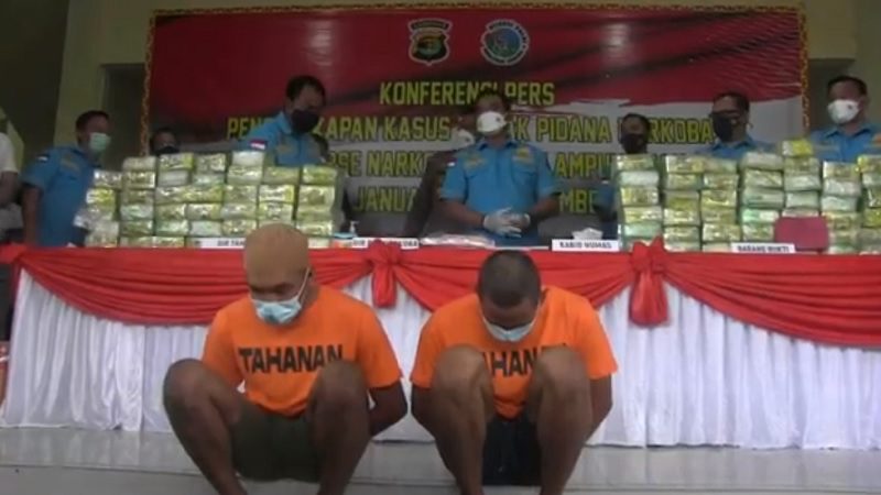Polda Lampung Gagalkan Penyelundupan 97 Kg Paket Sabu