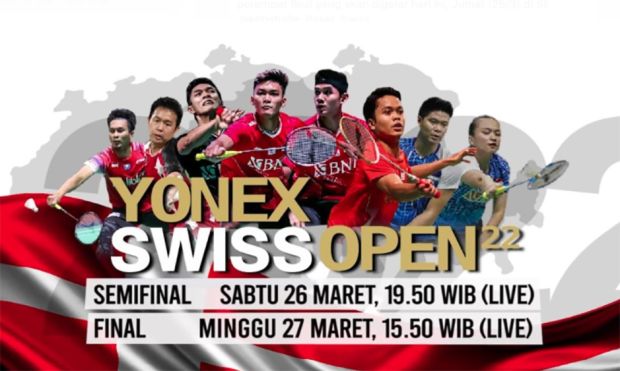 Jadwal Swiss Open Hari Ini Live di iNews TV